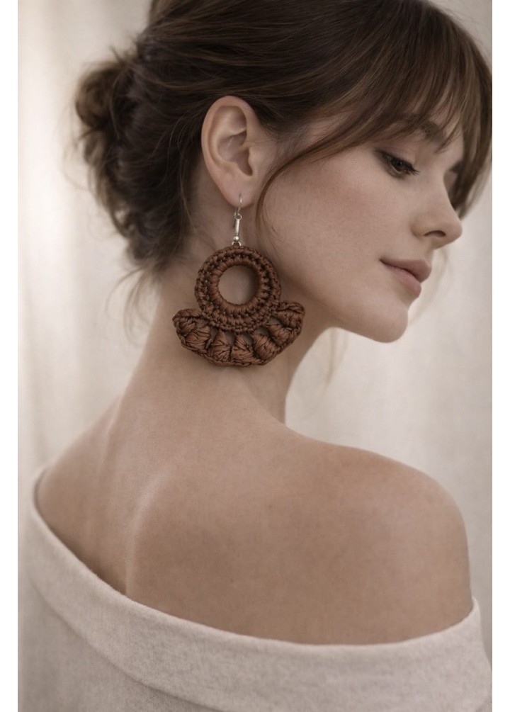 Artisan Crochet Earrings Sculptural Knot Detailing 